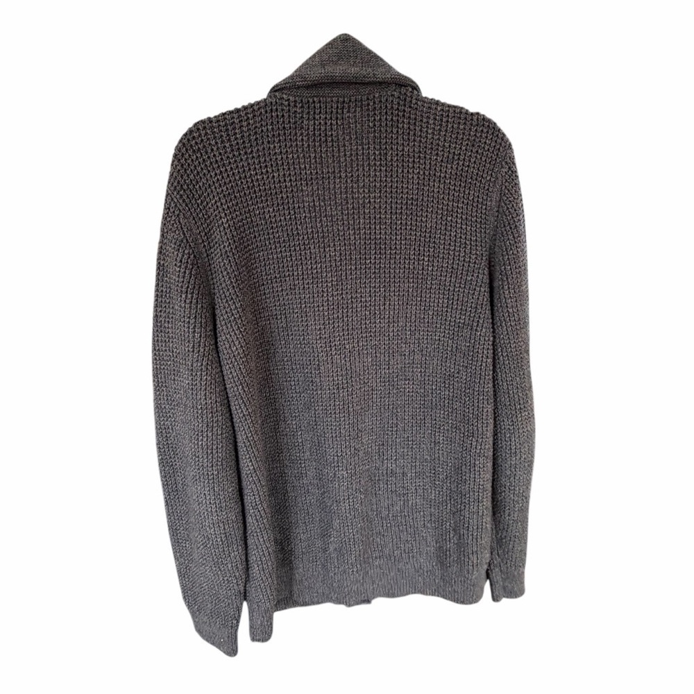 L.L. Bean Men's Charcoal Cardigan Sweater - Picture 2 of 7